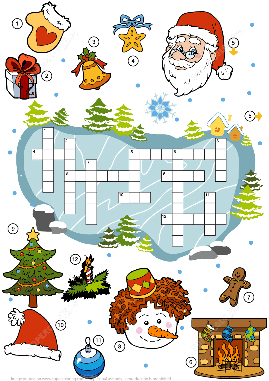 Free Printable Christmas Crossword Puzzle Printable Templates By Nora