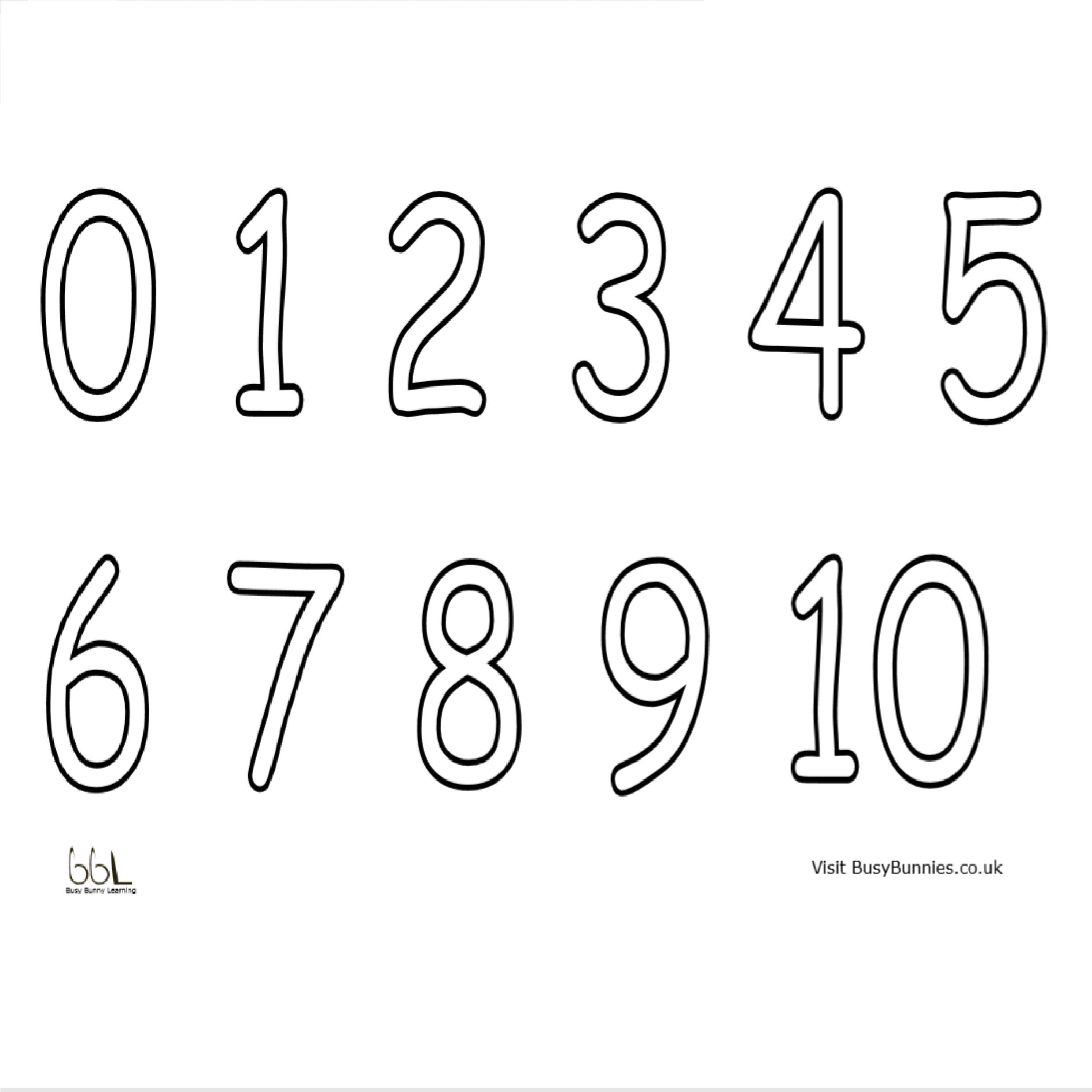 Free Printable Coloring Numbers 1 10