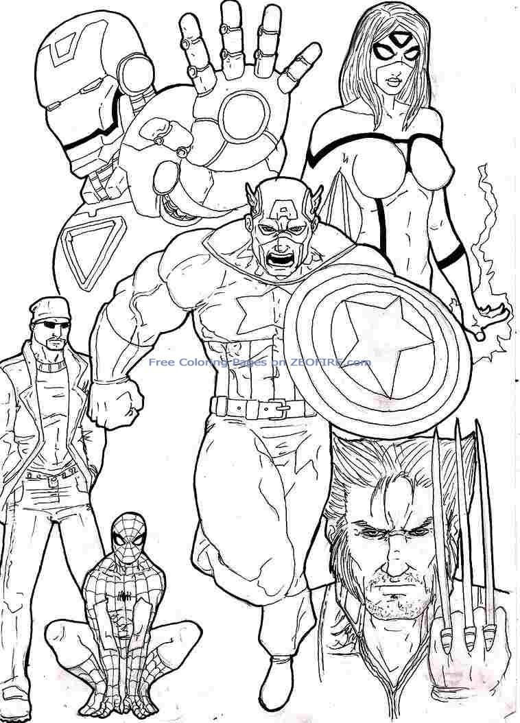 Free Printable Coloring Pages Avengers Coloring Home