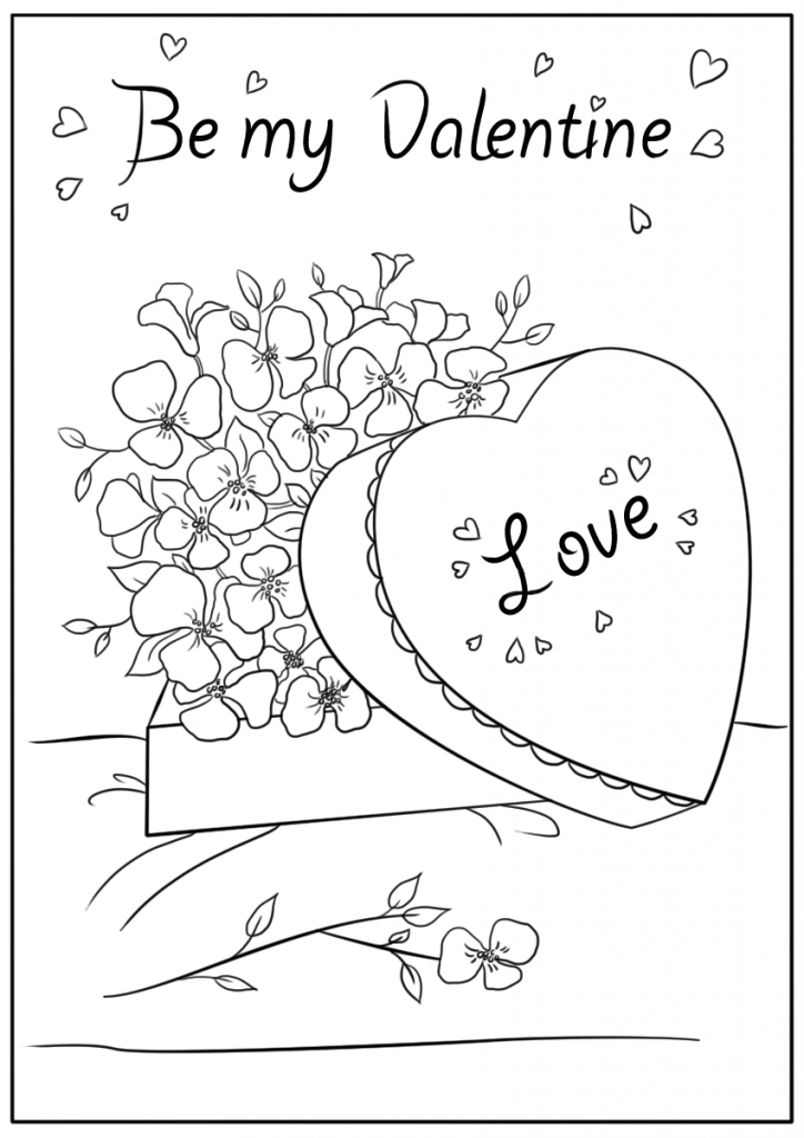 printable coloring valentines cards for kids free