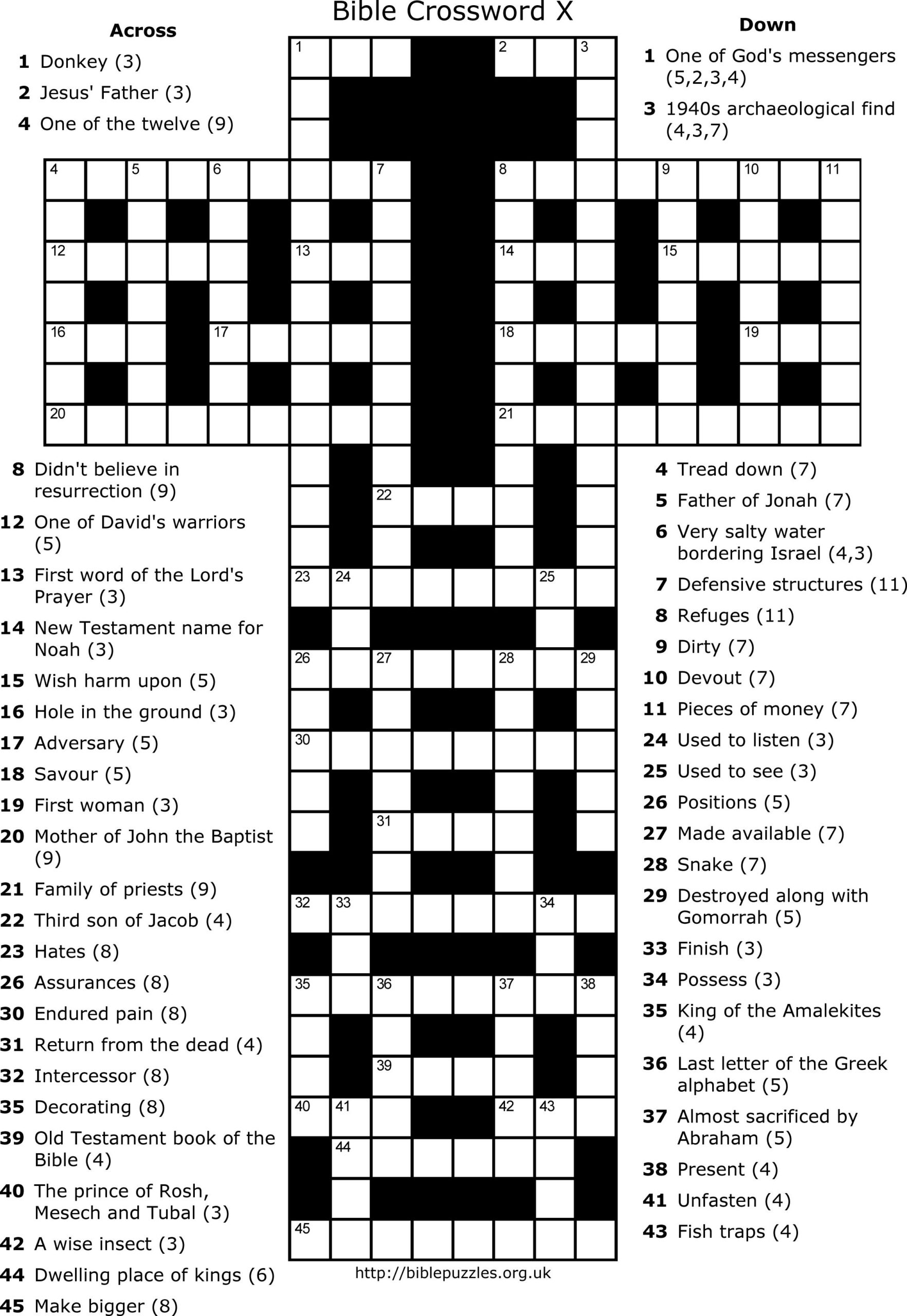 free printable crossword puzzles for adults