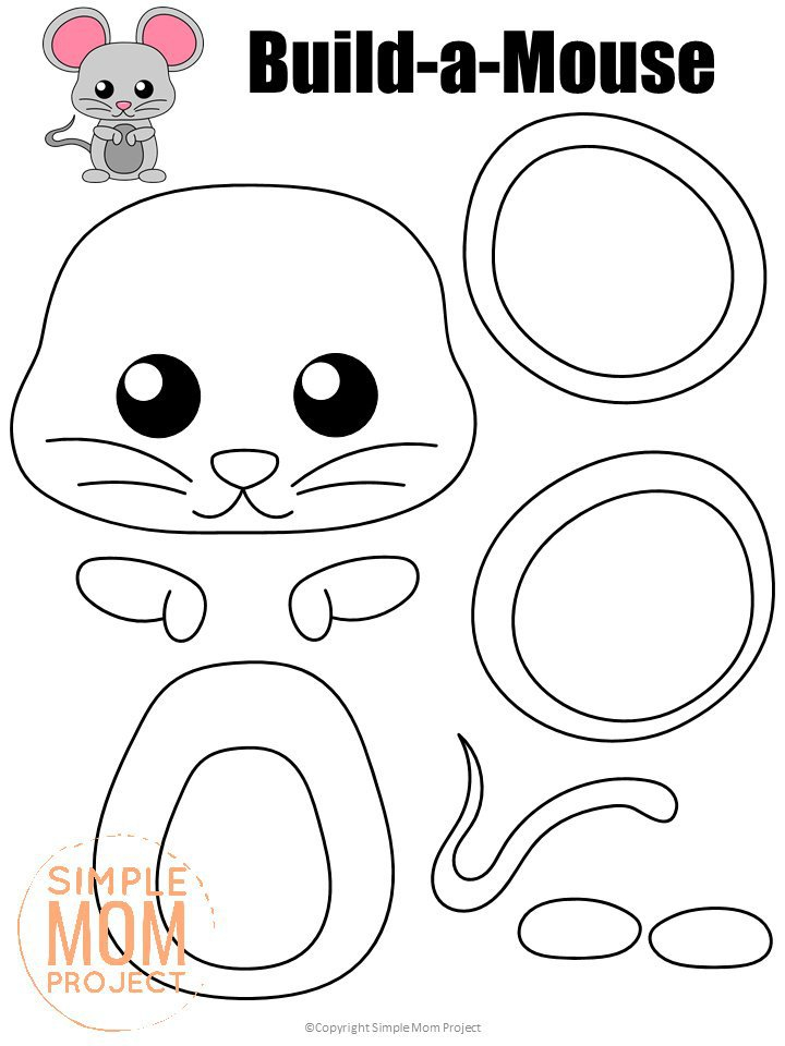 Free Printable Cut And Paste Mouse Craft For Kids Simple Mom Project
