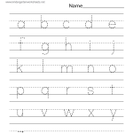Free Printable Dash Trace Handwriting Worksheet For Kindergarten
