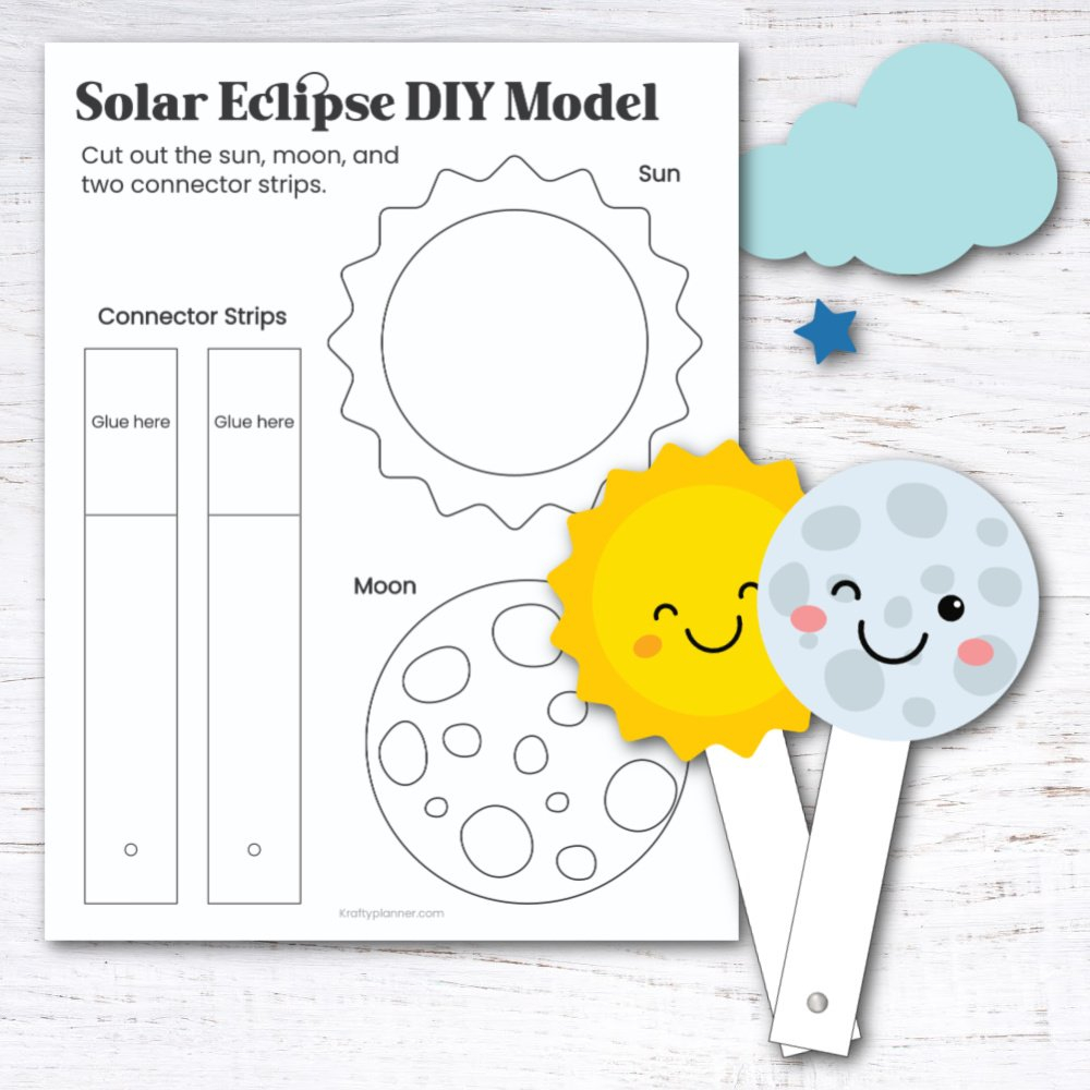 Free Printable DIY Solar Eclipse Model Krafty Planner