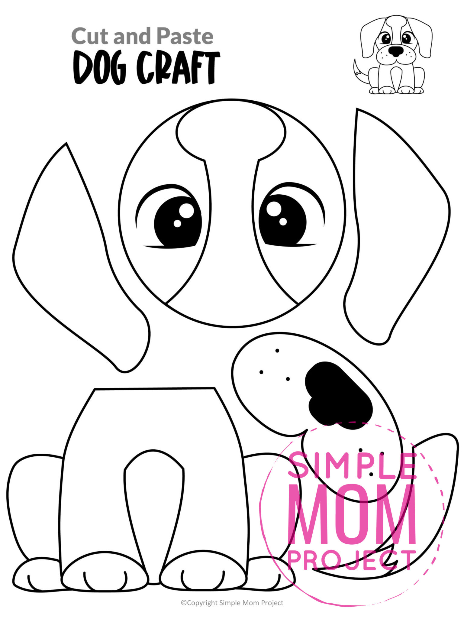 Free Printable Dog Craft Template Simple Mom Project