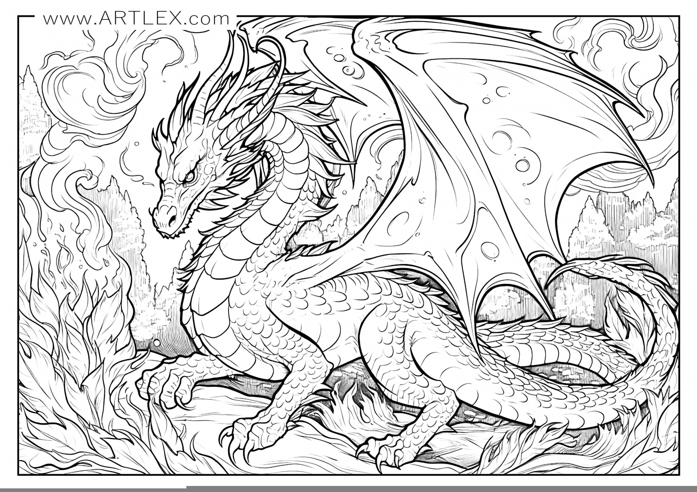 printable dragon coloring pages