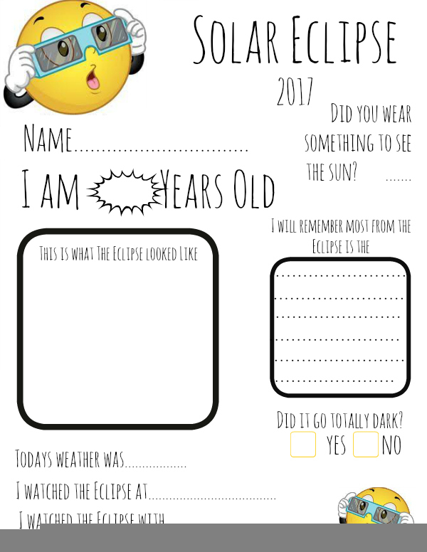 Free Printable Eclipse Activity Sheet