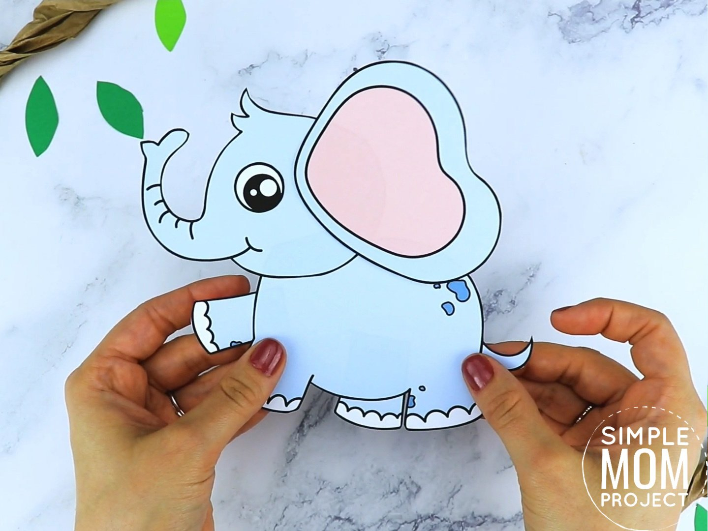 printable elephant craft template