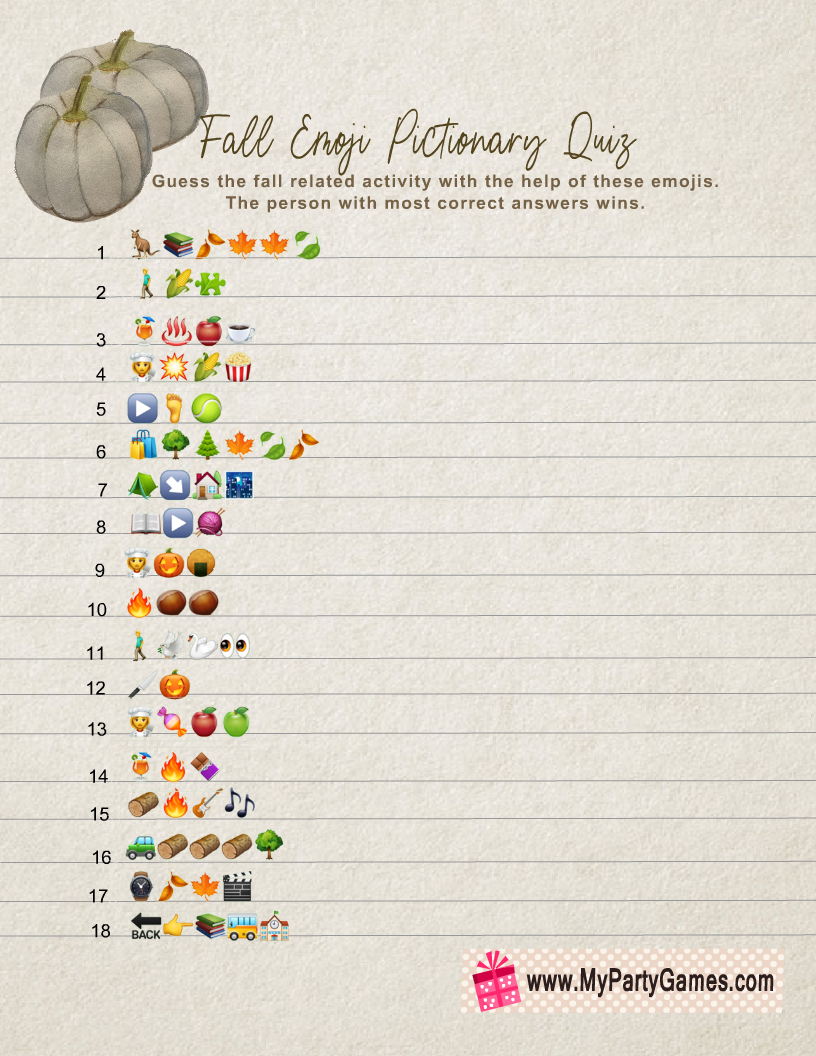 fall activities for kids free printable