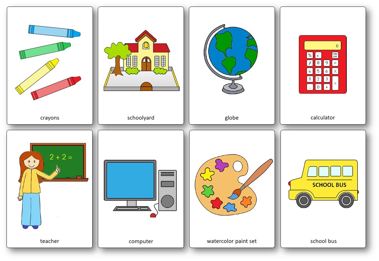 printable object cards