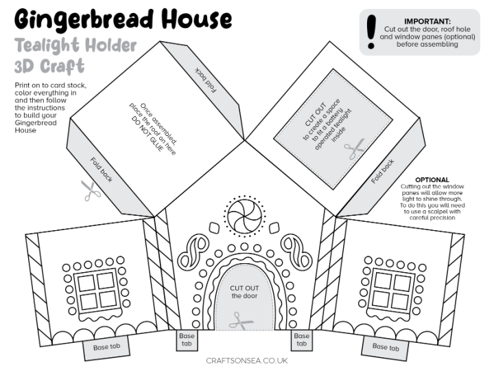 FREE Printable Gingerbread House Craft Crafts On Sea