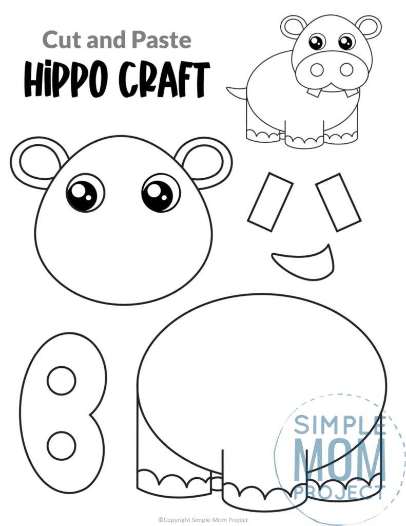 Free Printable Hippo Craft Template Simple Mom Project