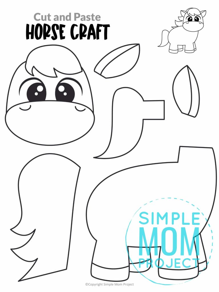 Free Printable Horse Craft Template Simple Mom Project