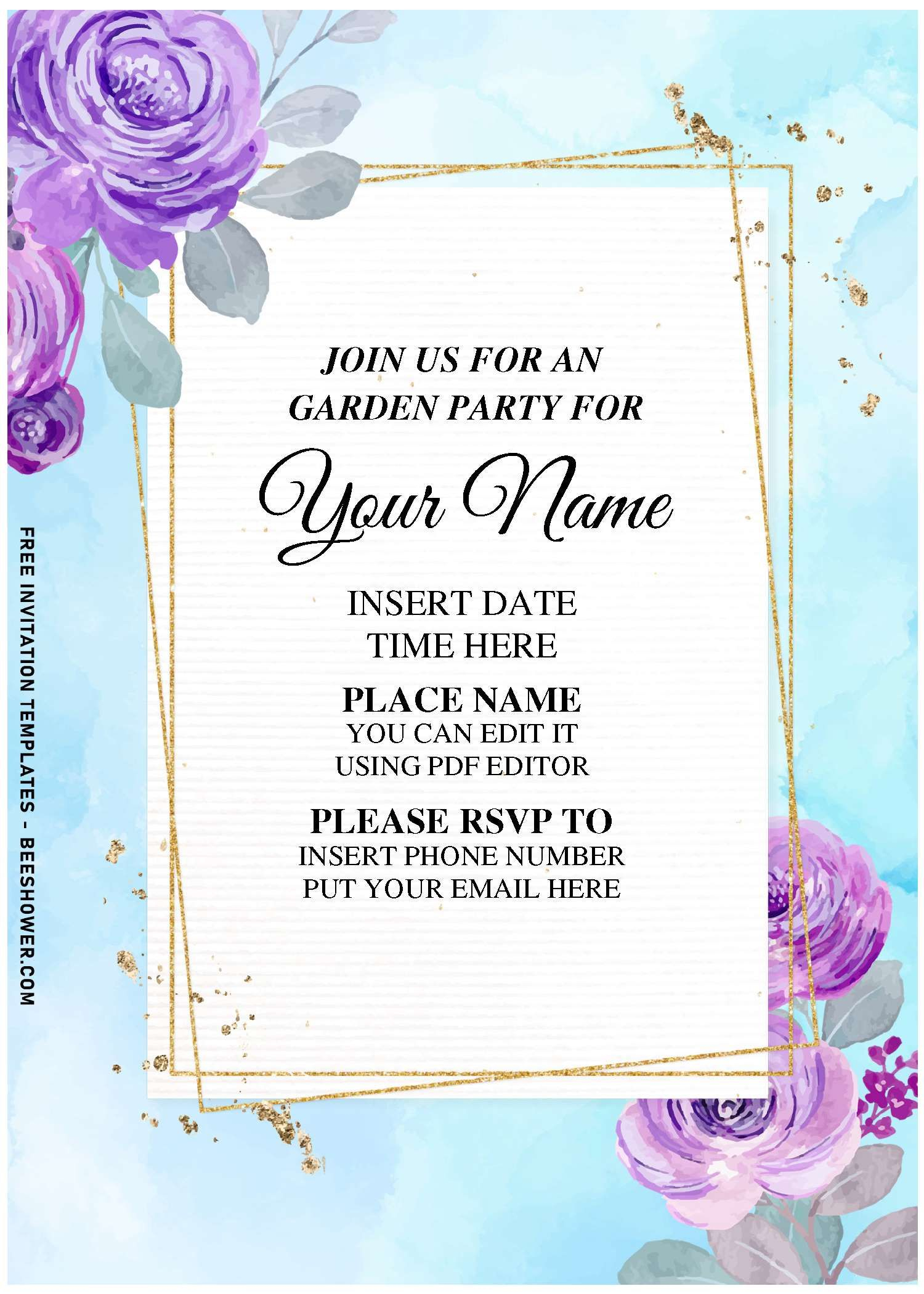 birthday invitation templates blue