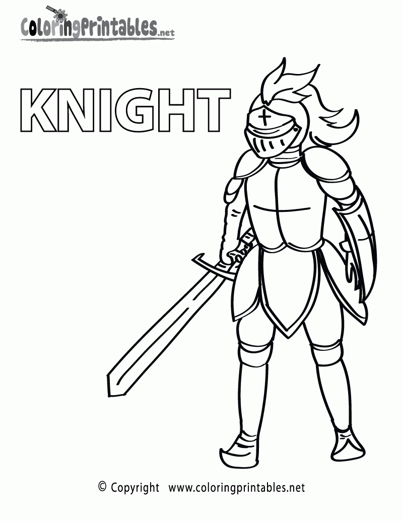 Free Printable Knight Armor Coloring Page