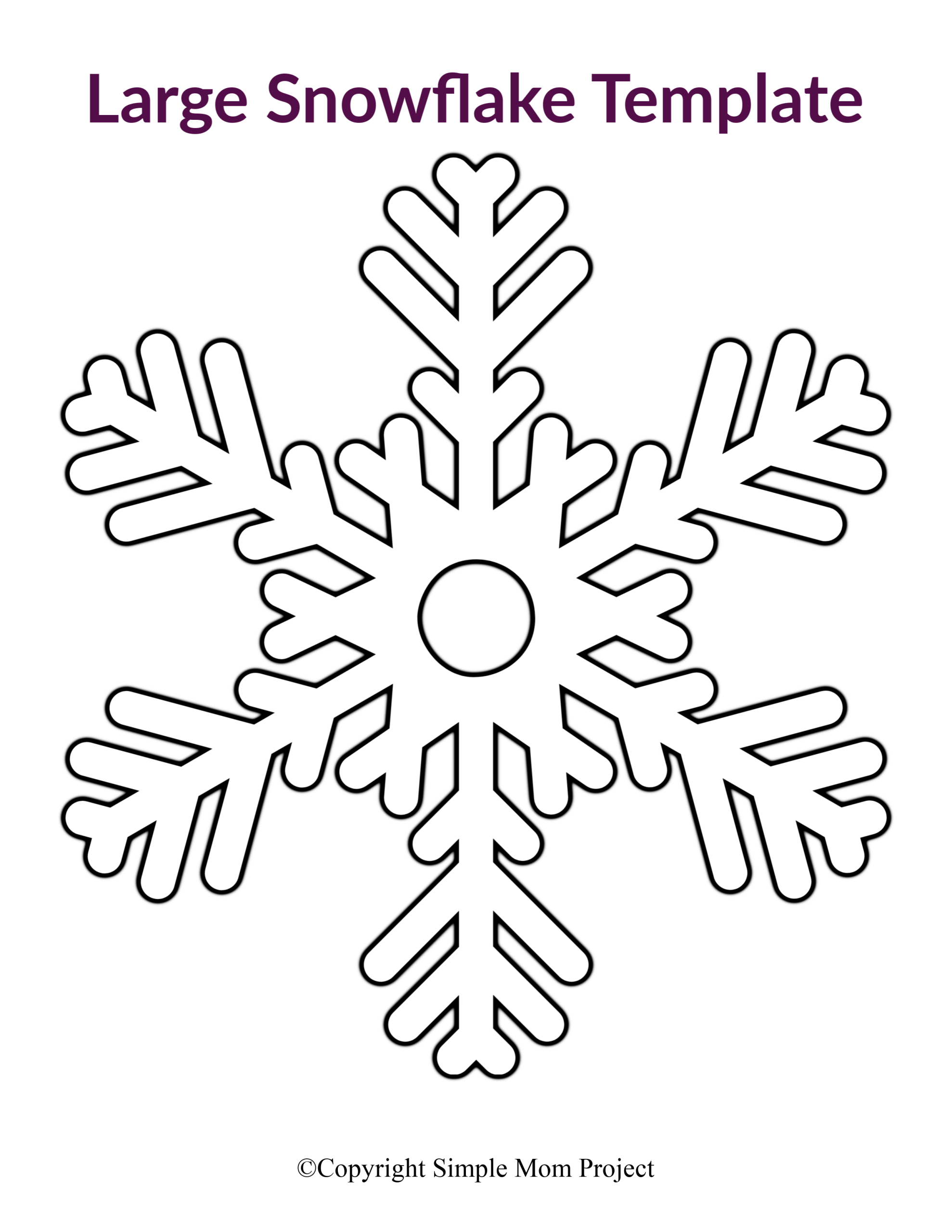 Free Printable Large Snowflake Templates Simple Mom Project