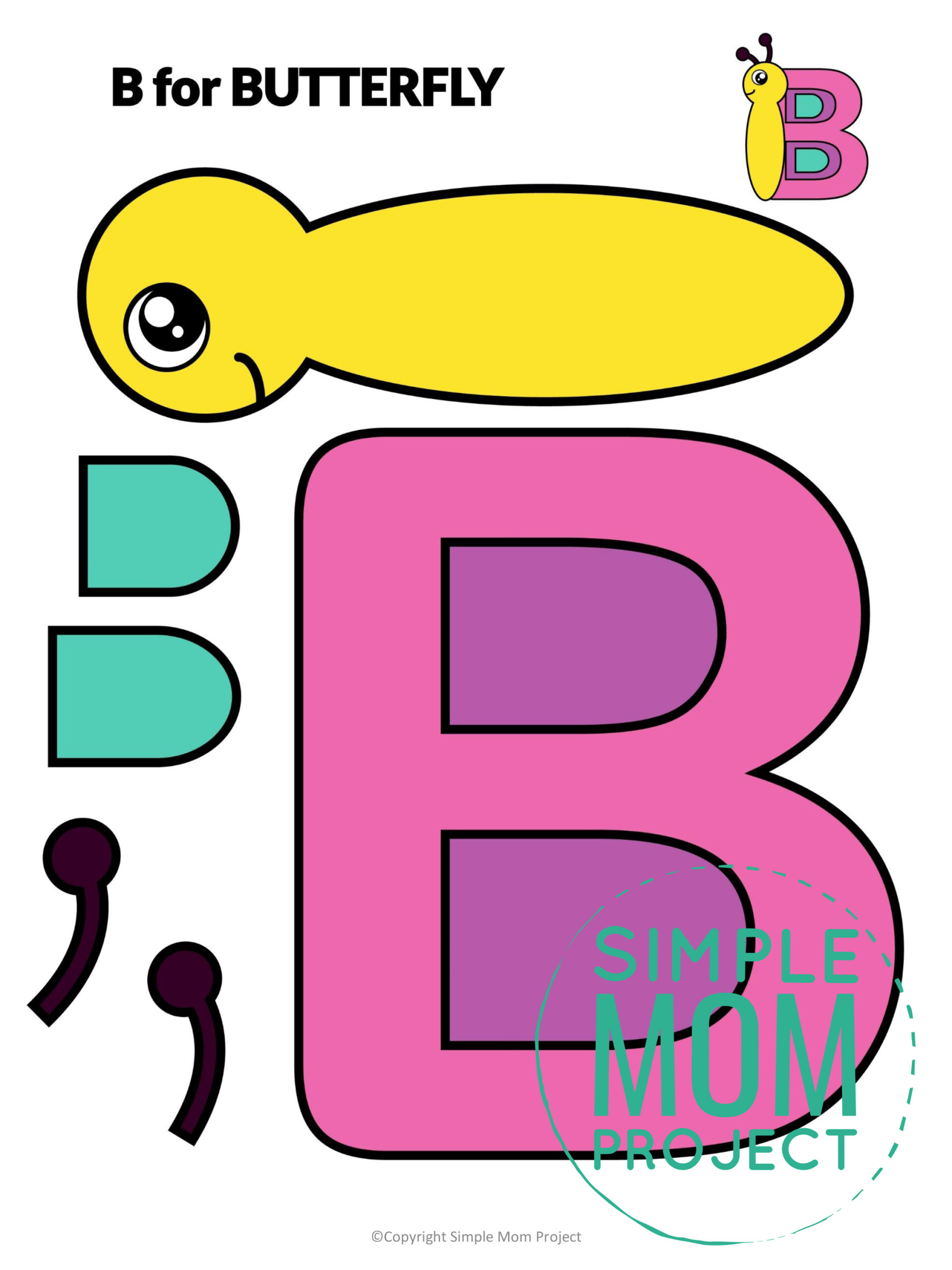 Free Printable Letter B Craft Template Simple Mom Project