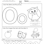 Free Printable Letter O Coloring Worksheet For Kindergarten