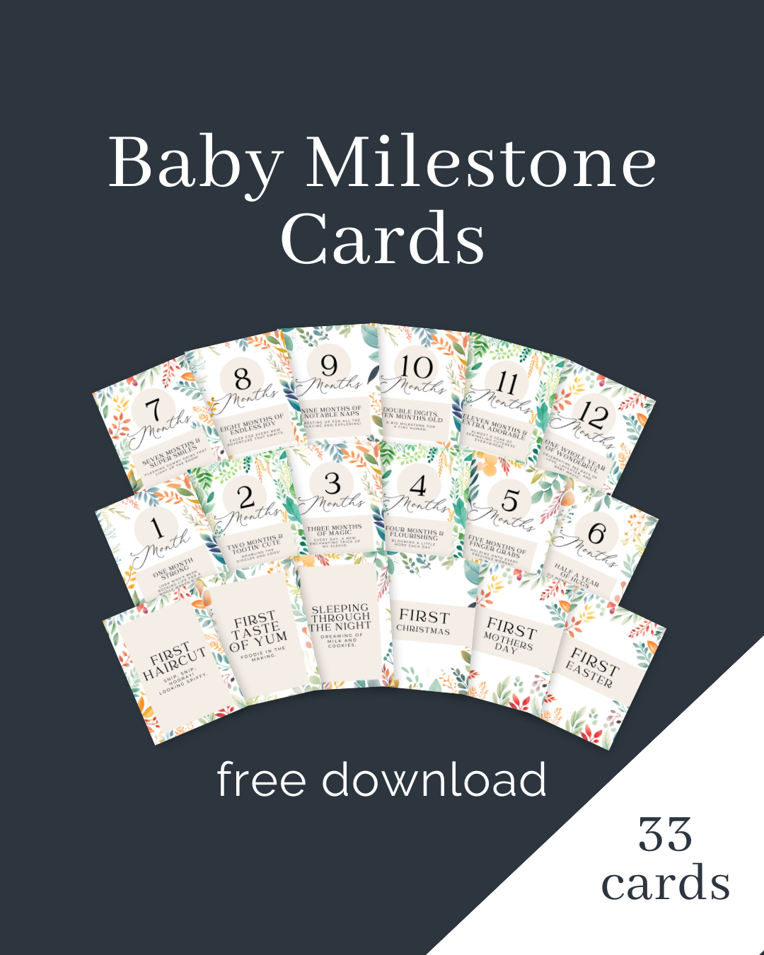 Free Printable Milestone Cards Download Free Printable Milestone Cards 