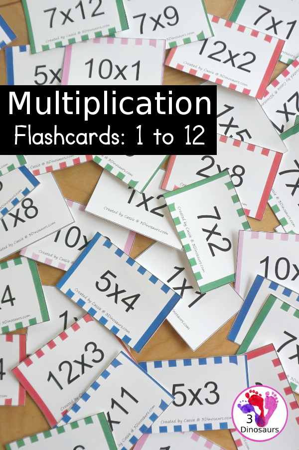Free Printable Multiplication Flashcards 3 Dinosaurs