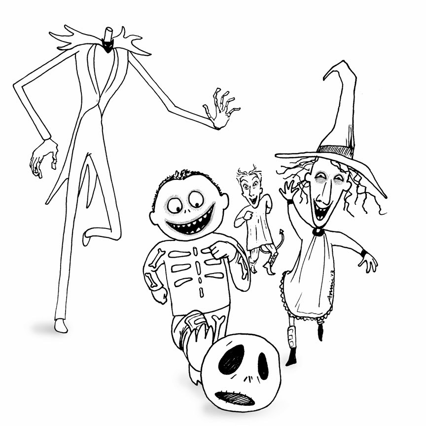 Free Printable Nightmare Before Christmas Coloring Pages Best 