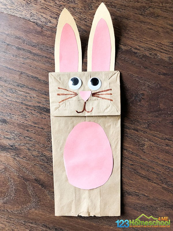 Free Printable Paper Bag Bunny Puppet Templates
