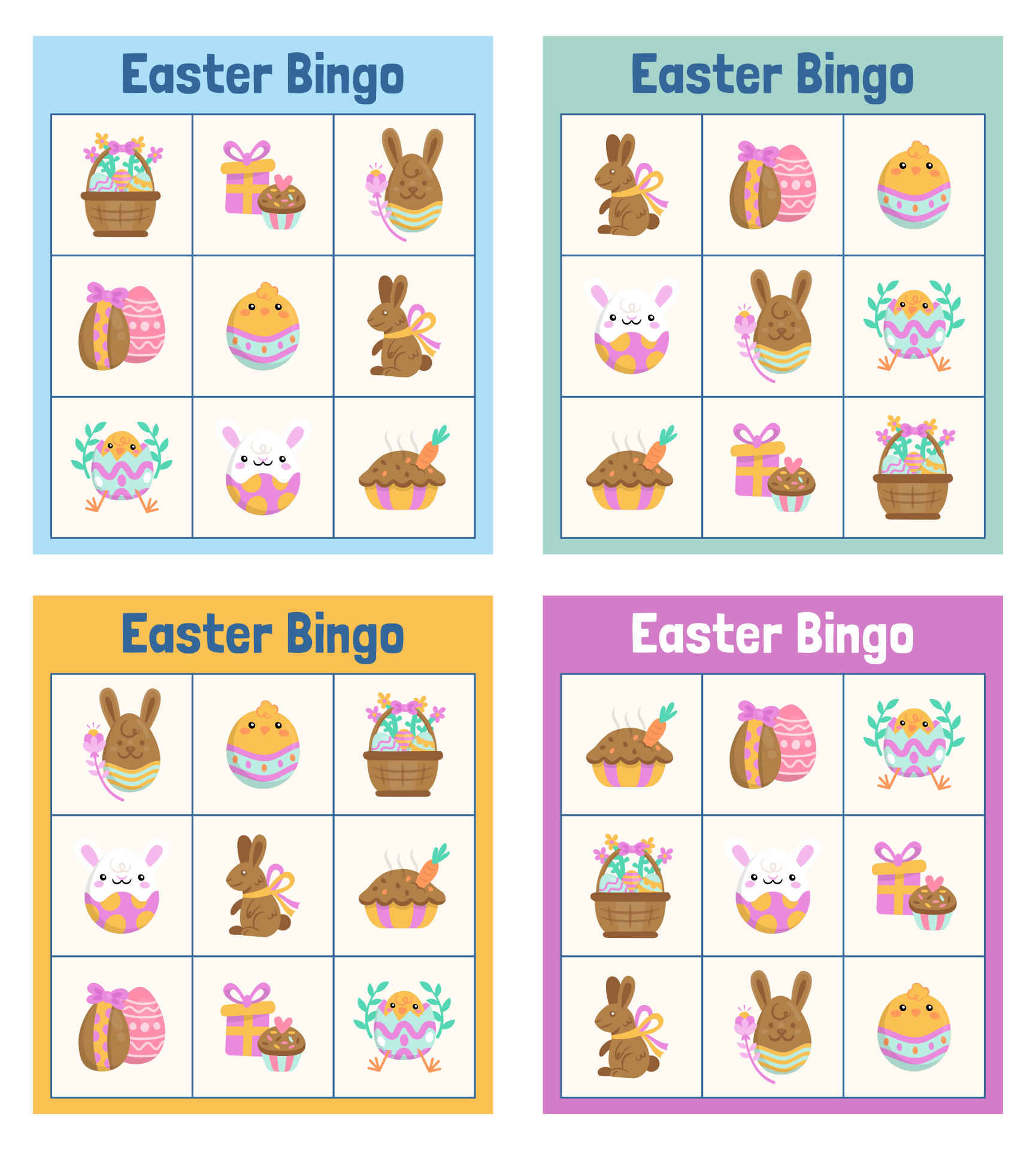 Free Printable PDF Easter Bingo Game For Kids Descubra O Poder E A 