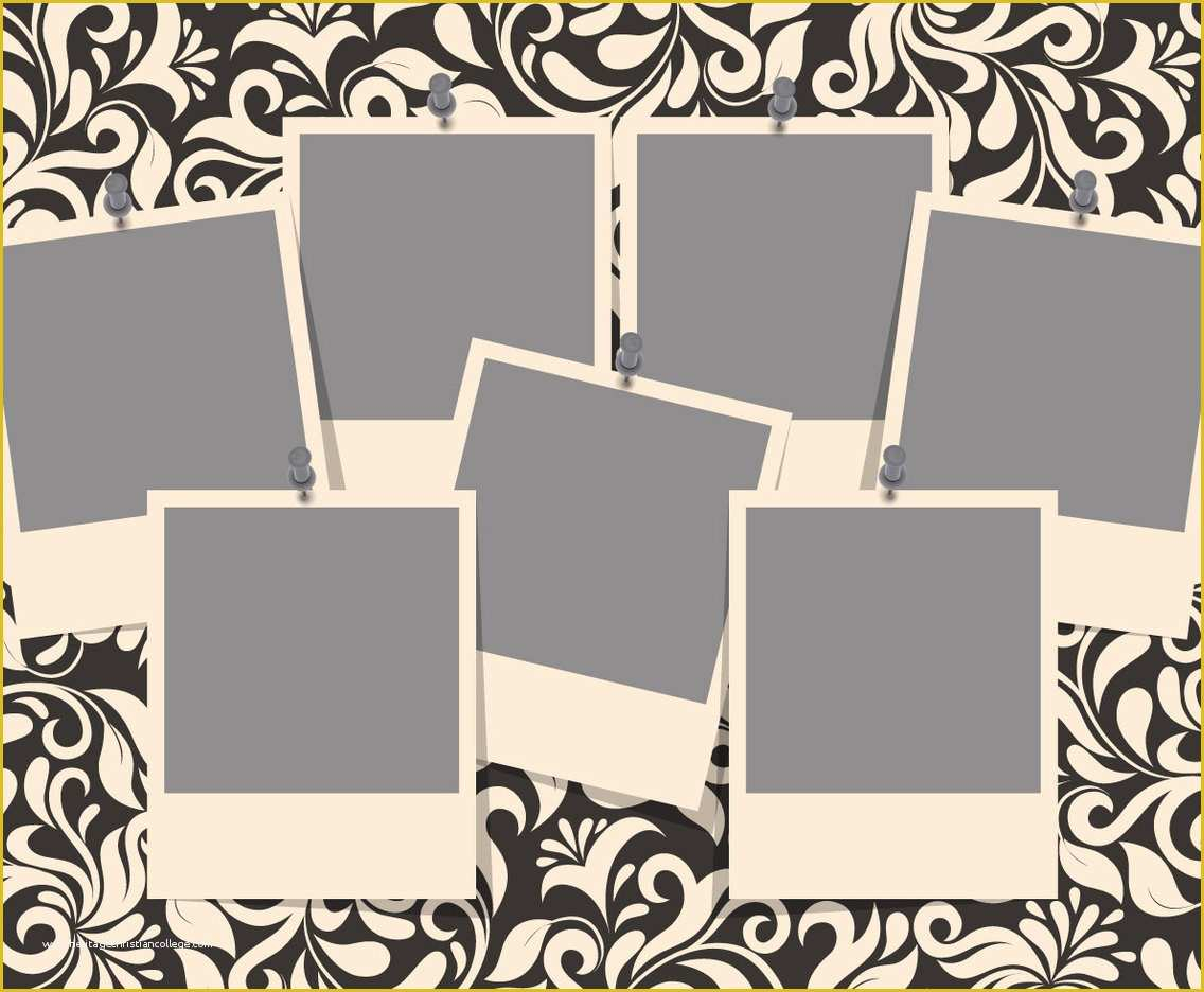 Free Printable Photo Collage Template Of Damask Collage Template Vector 