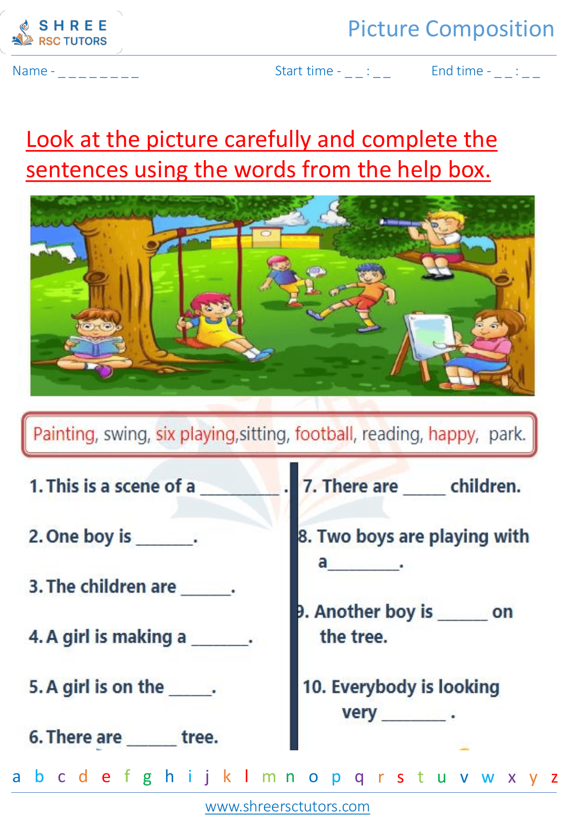 Free Printable Picture Composition Worksheets For Grade 1 Worksheets 