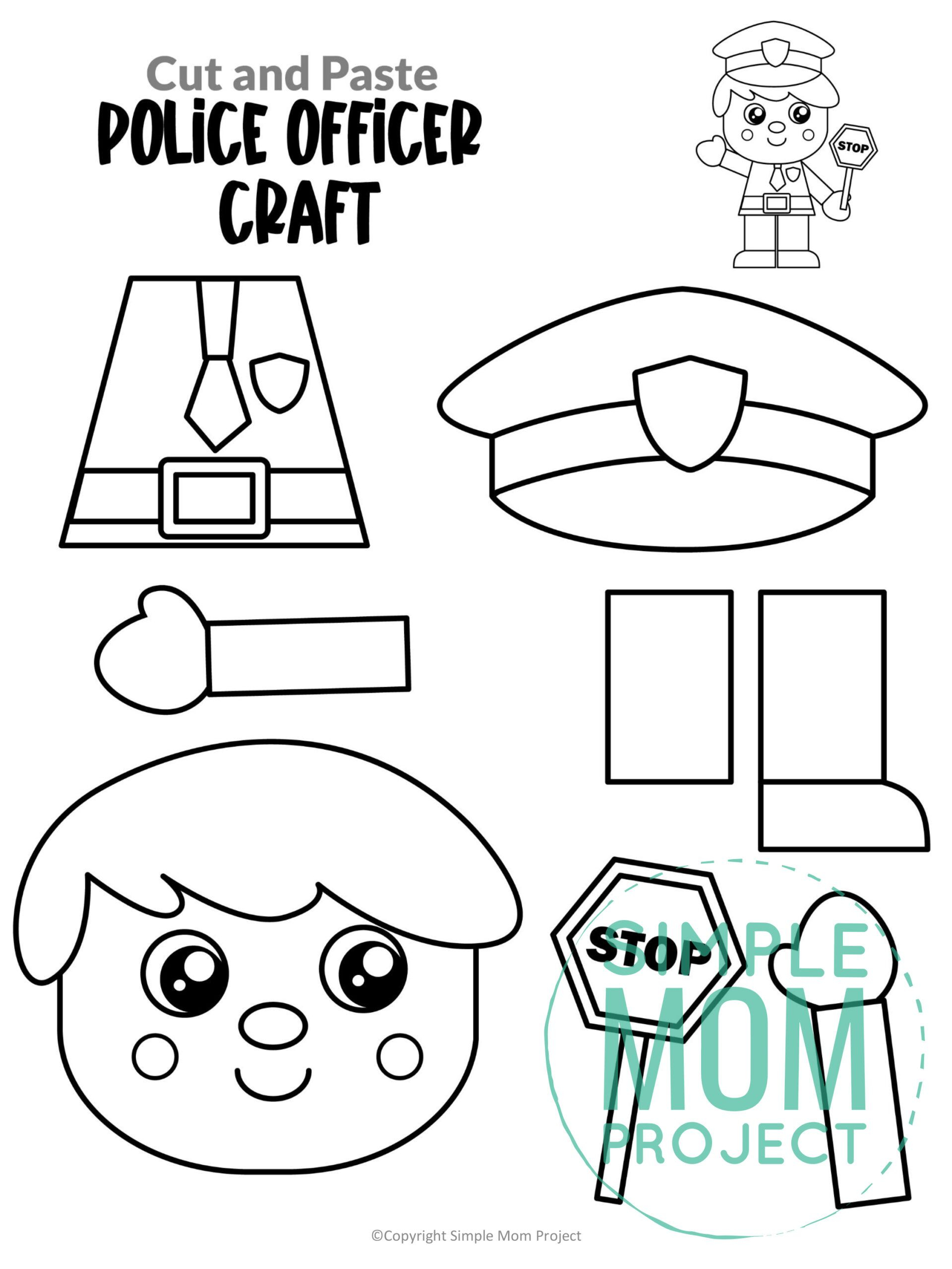 Free Printable Police Officer Craft Template Police Officer Crafts 