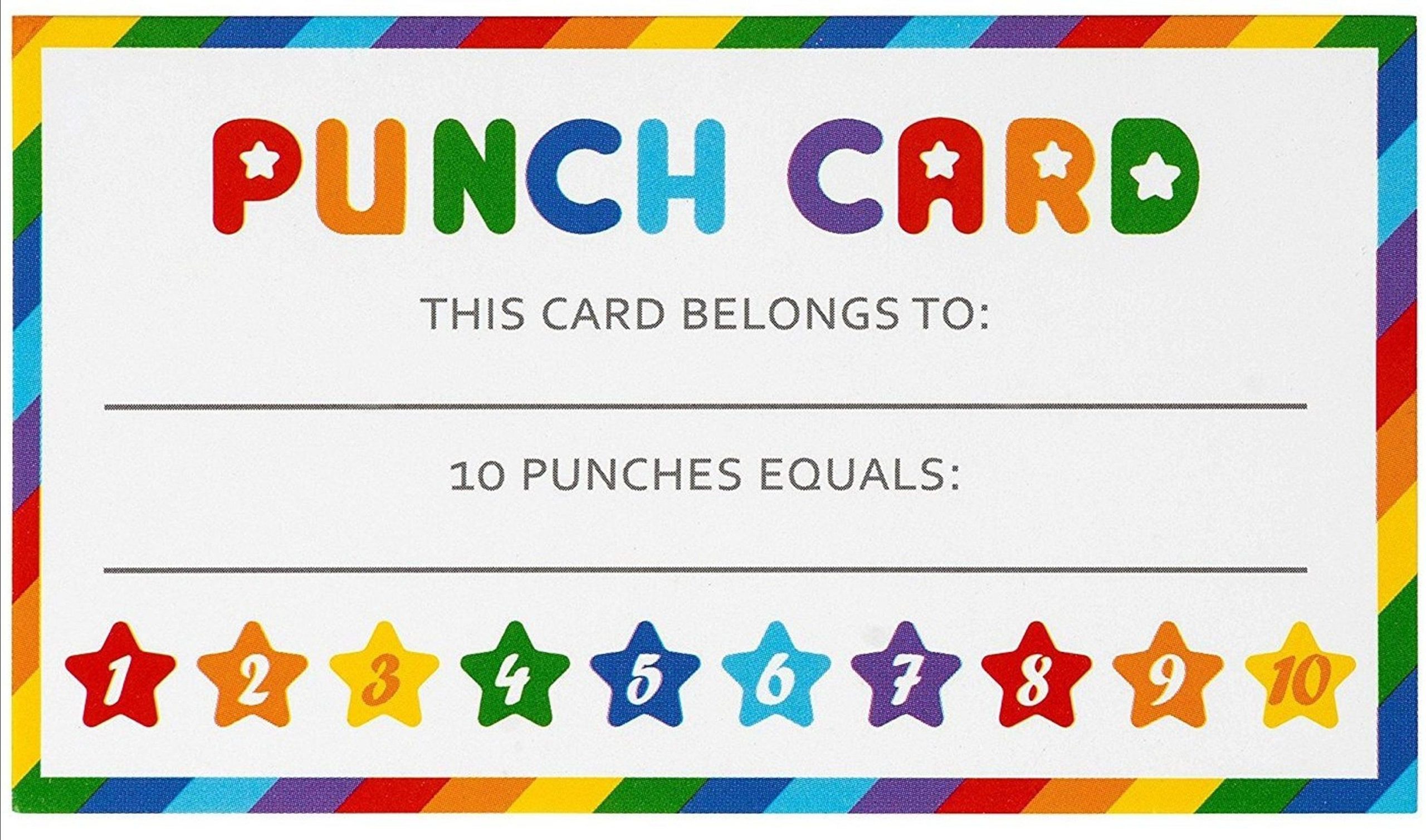 Free Printable Punch Cards For Students Printable Sight Words List