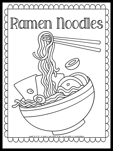 Free Printable Ramen Noodles Coloring Page Art Kit Coloring Home