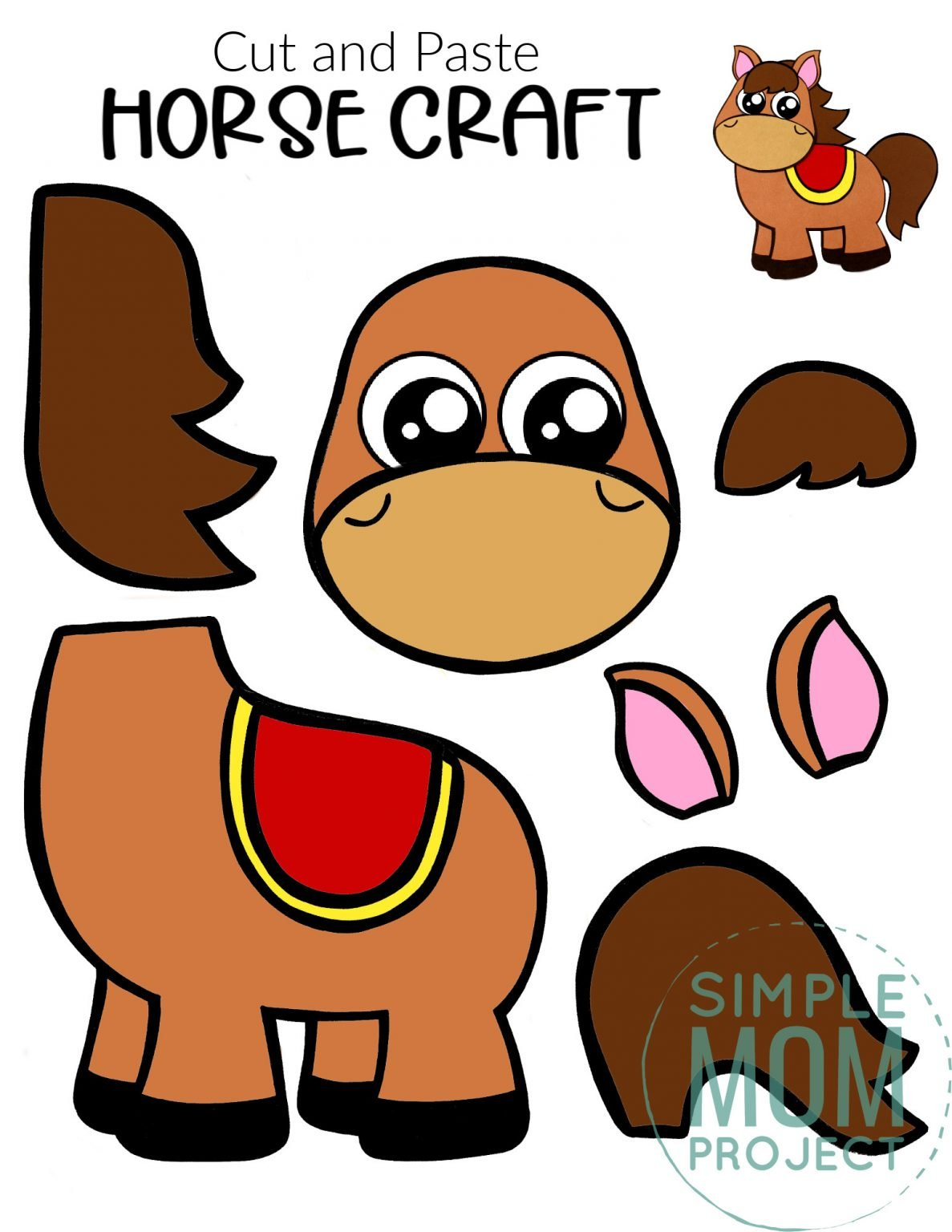 Free Printable Royal Horse Craft Template Simple Mom Project