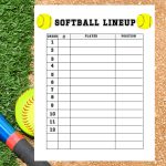 Free Printable Softball Lineup