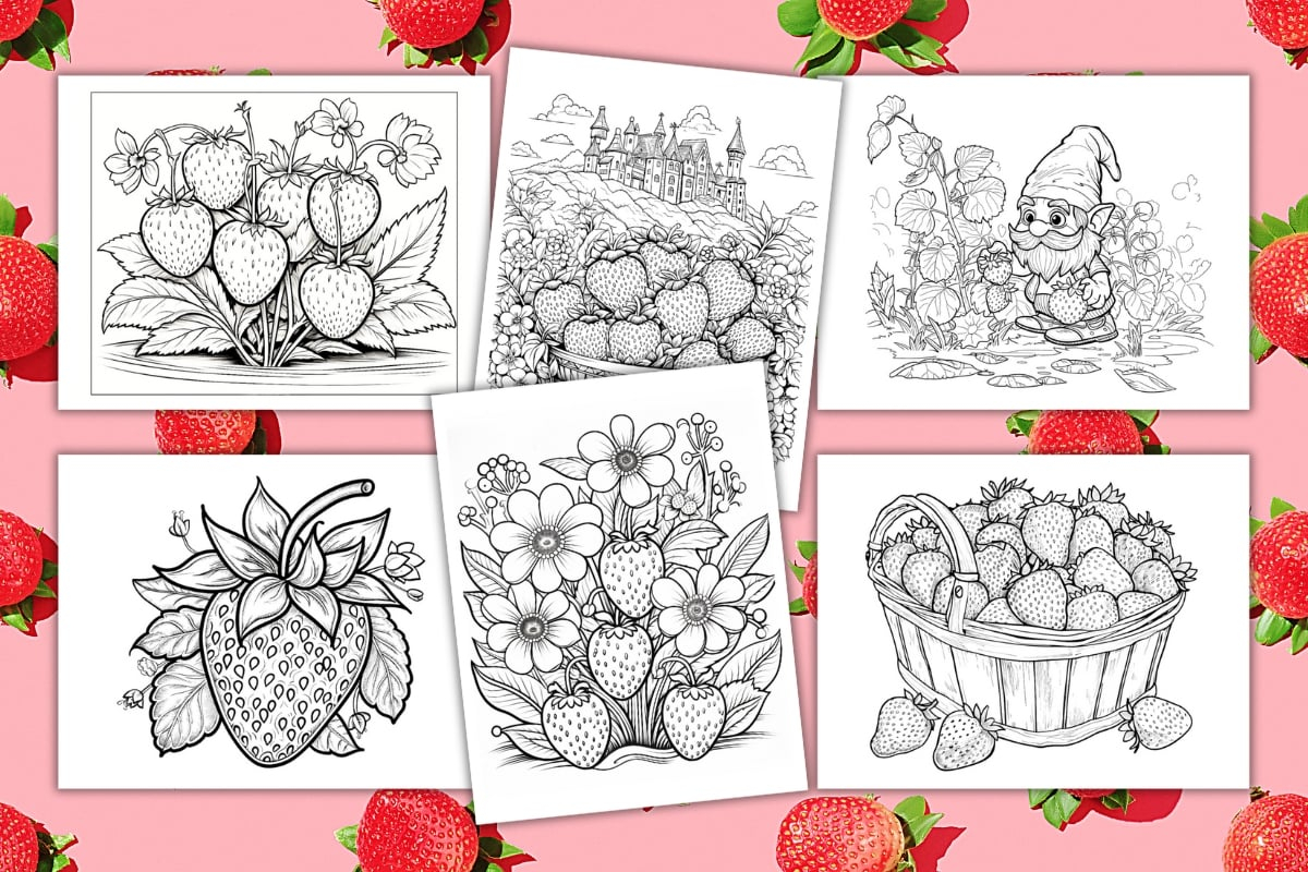 Free Printable Strawberry Coloring Pages