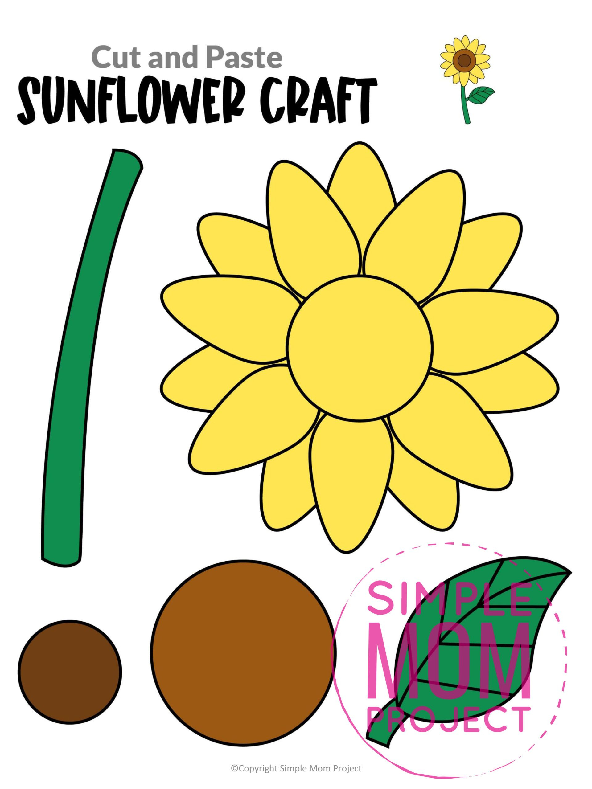 Free Printable Sunflower Craft Template Artofit