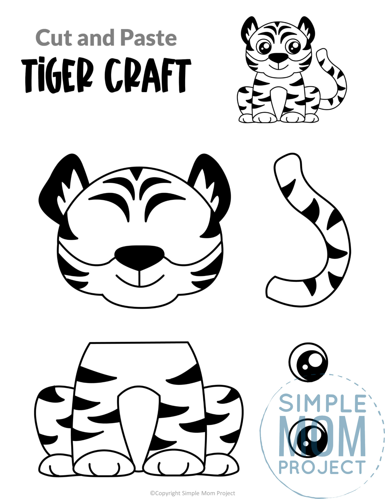 Free Printable Tiger Craft Template Simple Mom Project