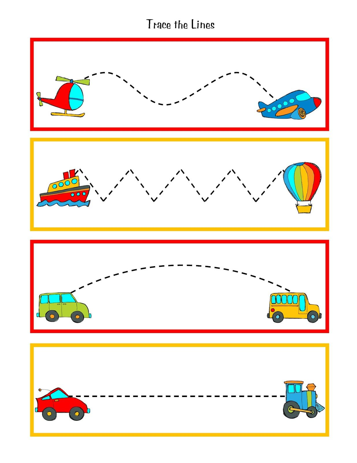 Free Printable Transportation Cognition Activities Barbara P Owens