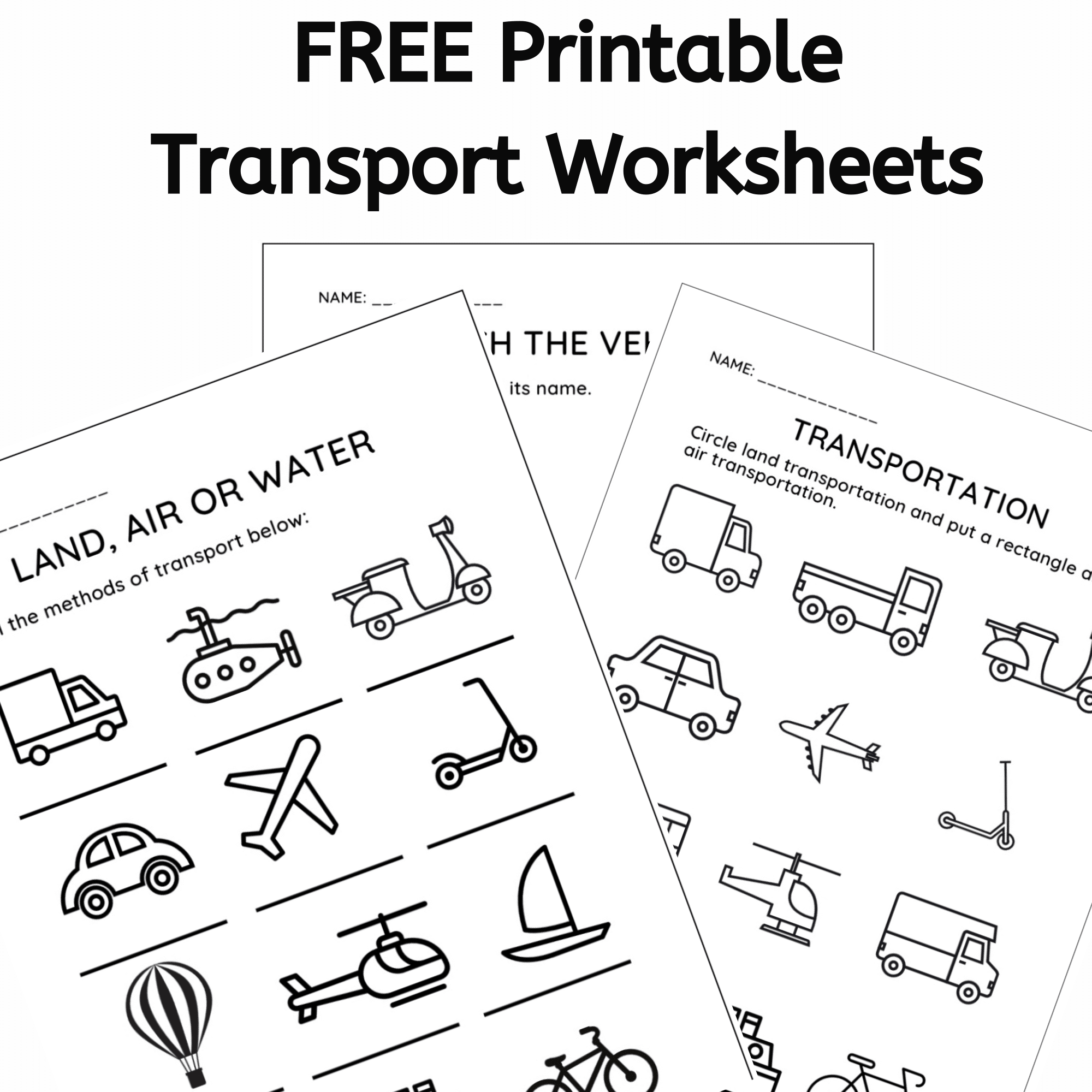 Free Printable Transportation Worksheets