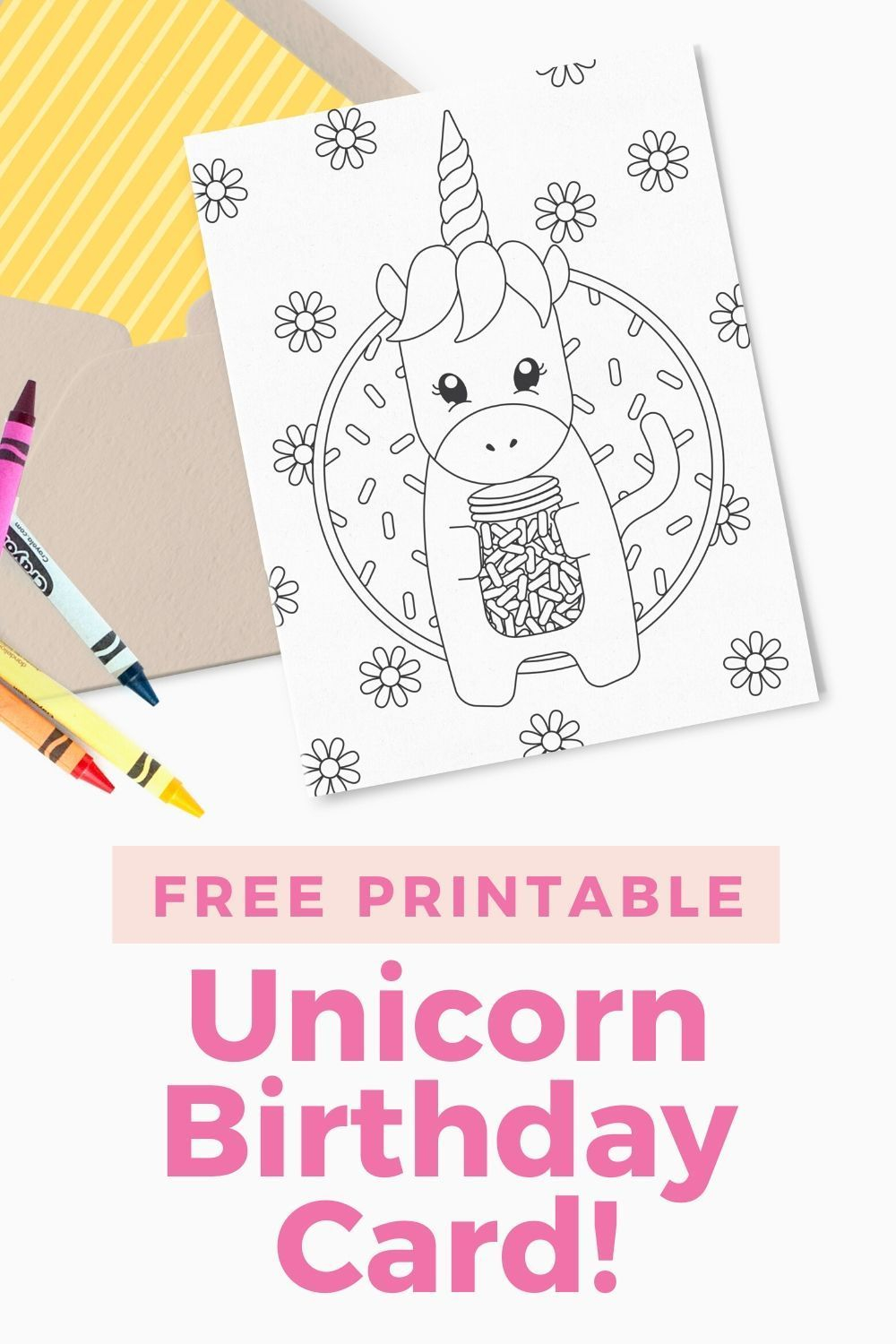 FREE Printable Unicorn Birthday Card 