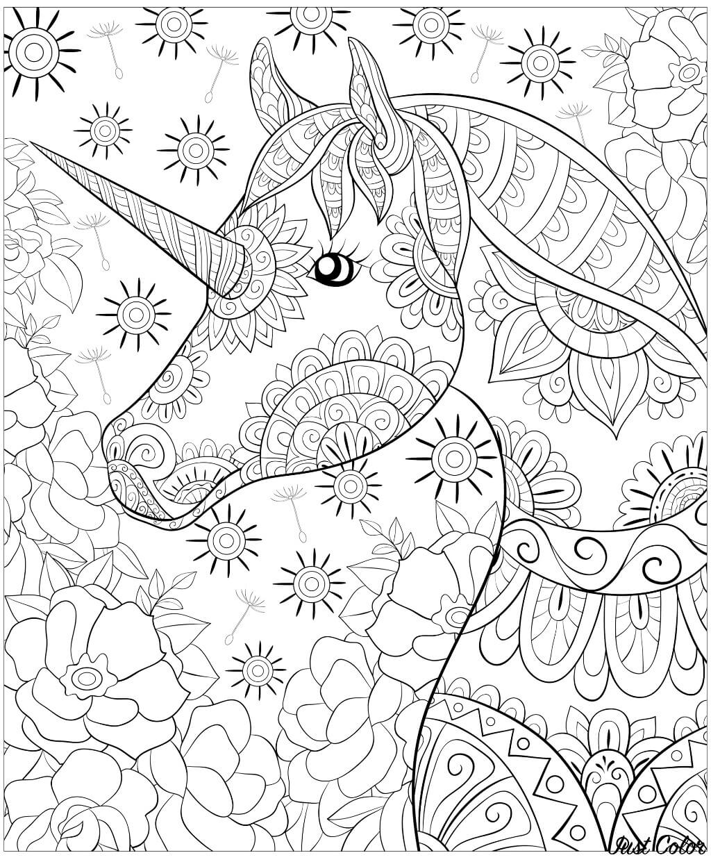 Coloring Pages For Adults Printable Unicorn - Printable Templates