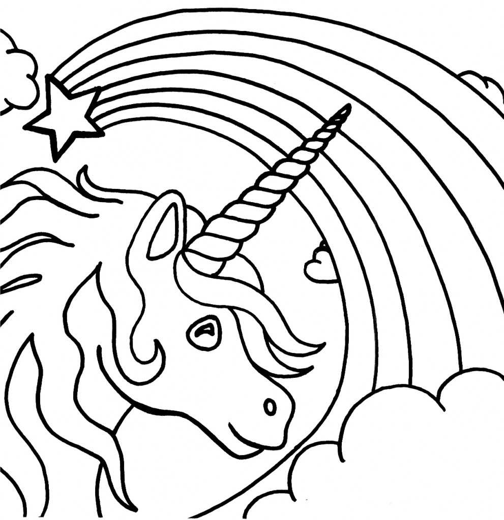 printable coloring pages for kids unicorn
