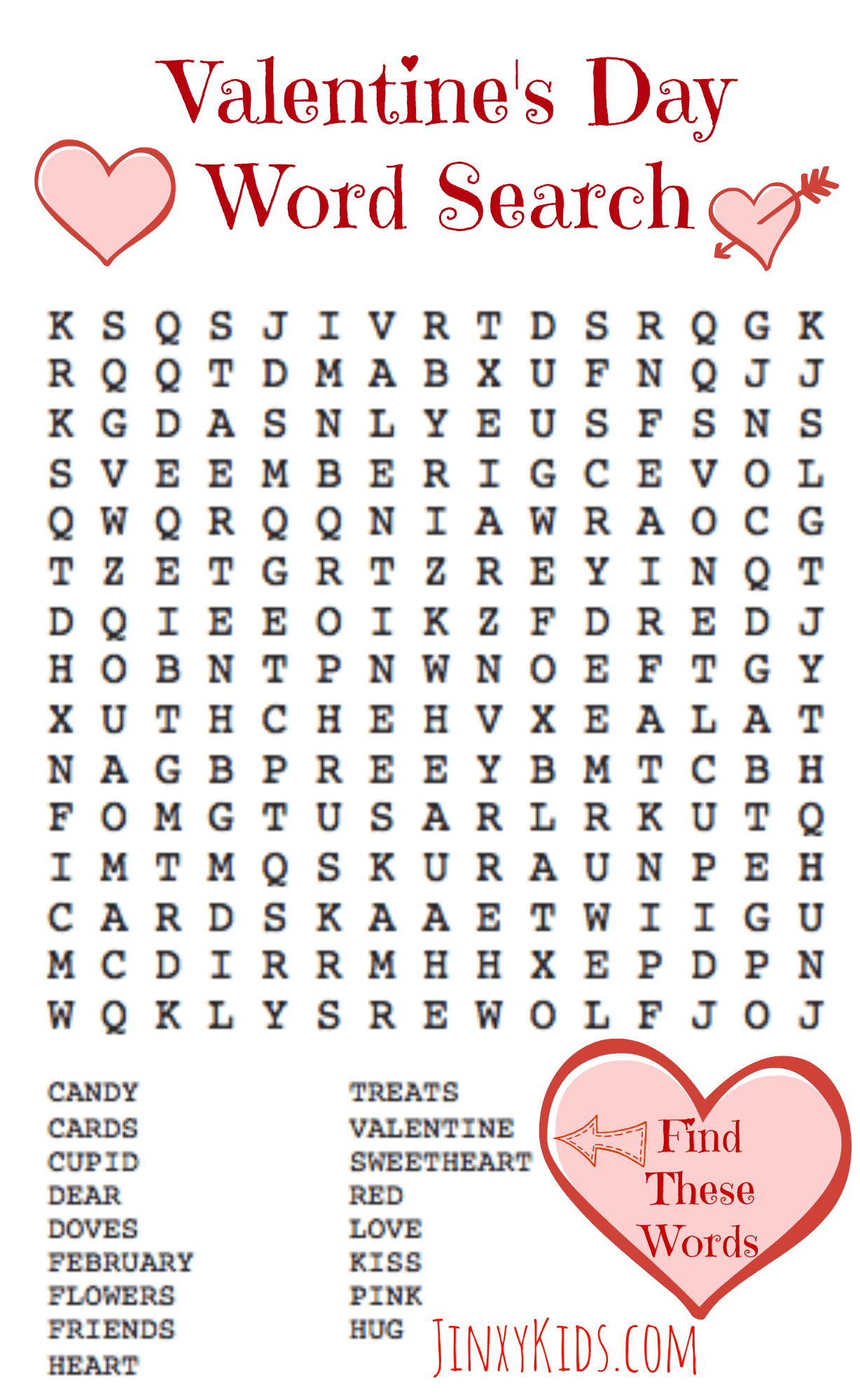 Free Printable Valentines Activities Printable Word Searches