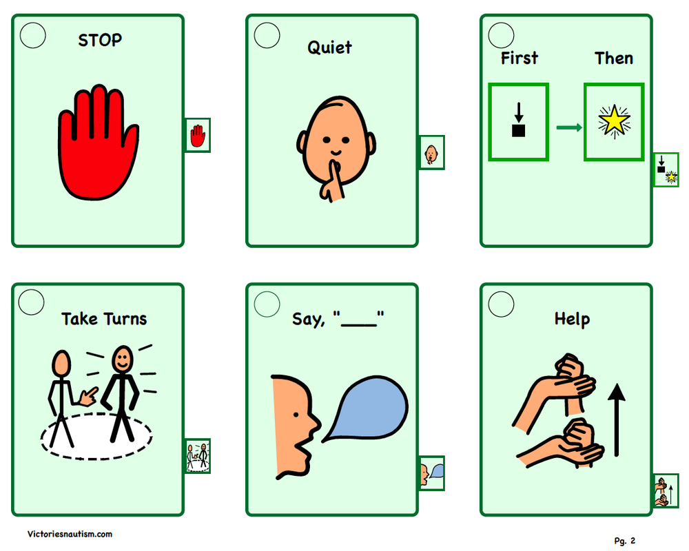 Free Printable Visual Cue Cards For Autism Printable Sight Words List