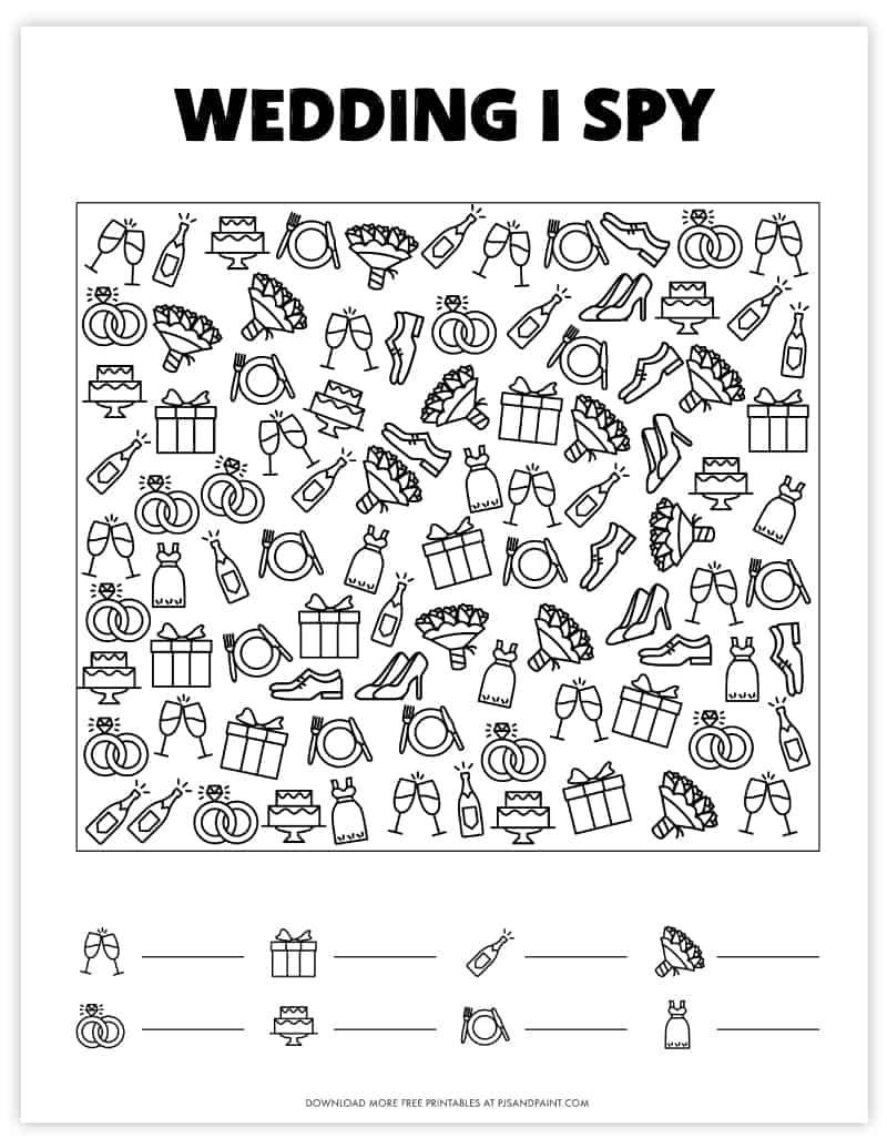 free printable wedding activities for kids
