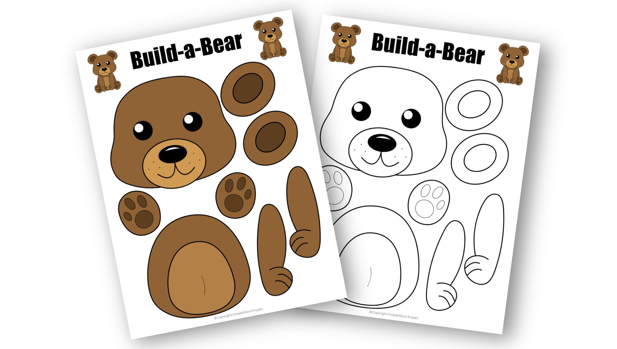 Free Printable Woodland Cut And Paste Bear Craft