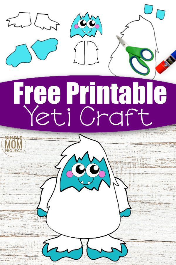 Free Printable Yeti Abominable Snowman Craft Simple Mom Project