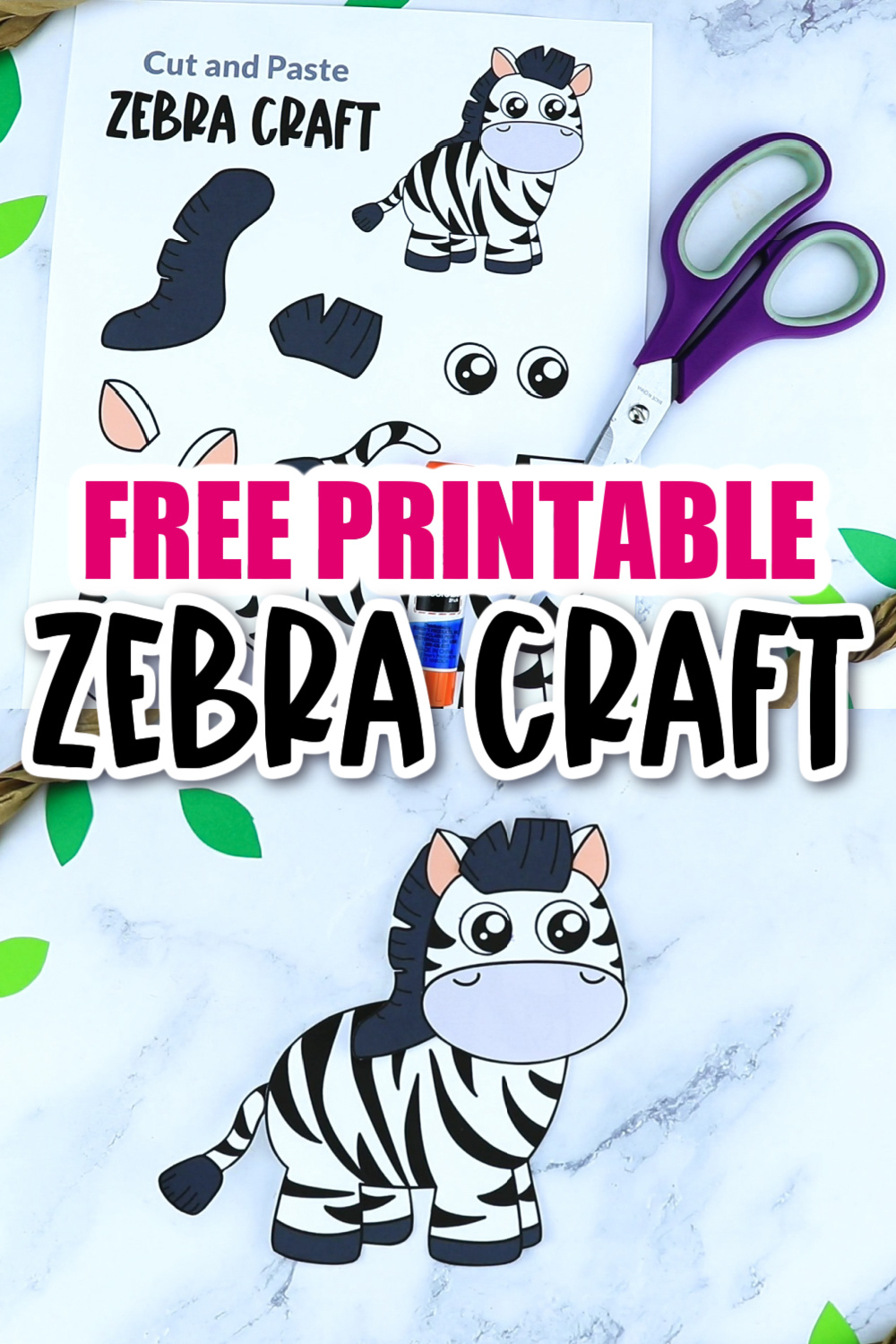 free printable zebra craft template