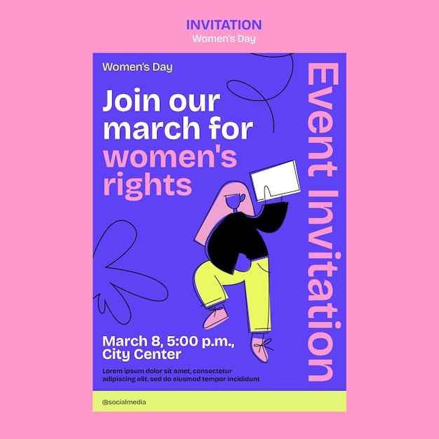 Free PSD Women 39 s Day Celebration Invitation Template