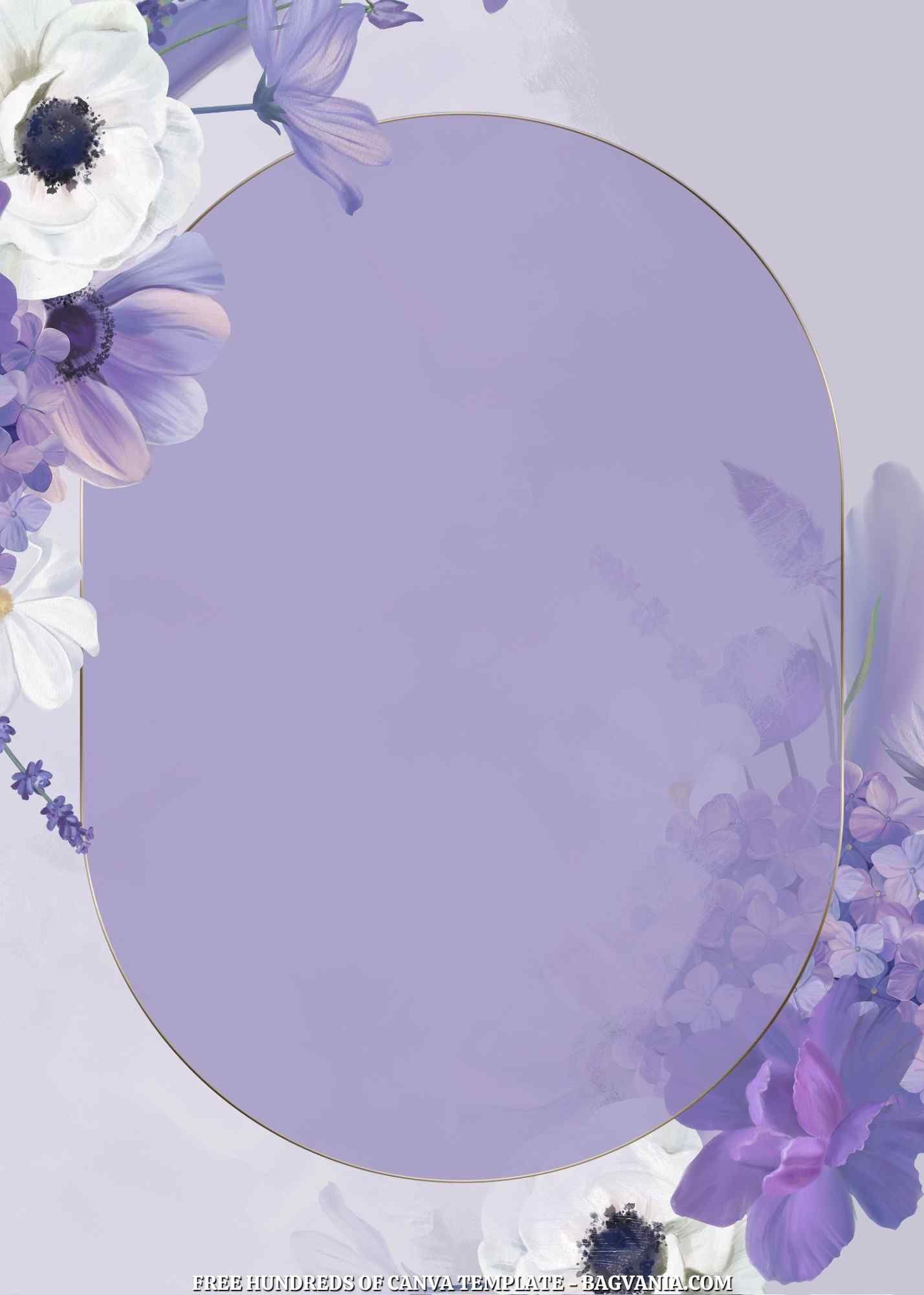 Free Purple Delicate Floral Canva Wedding Invitation Templates 2019